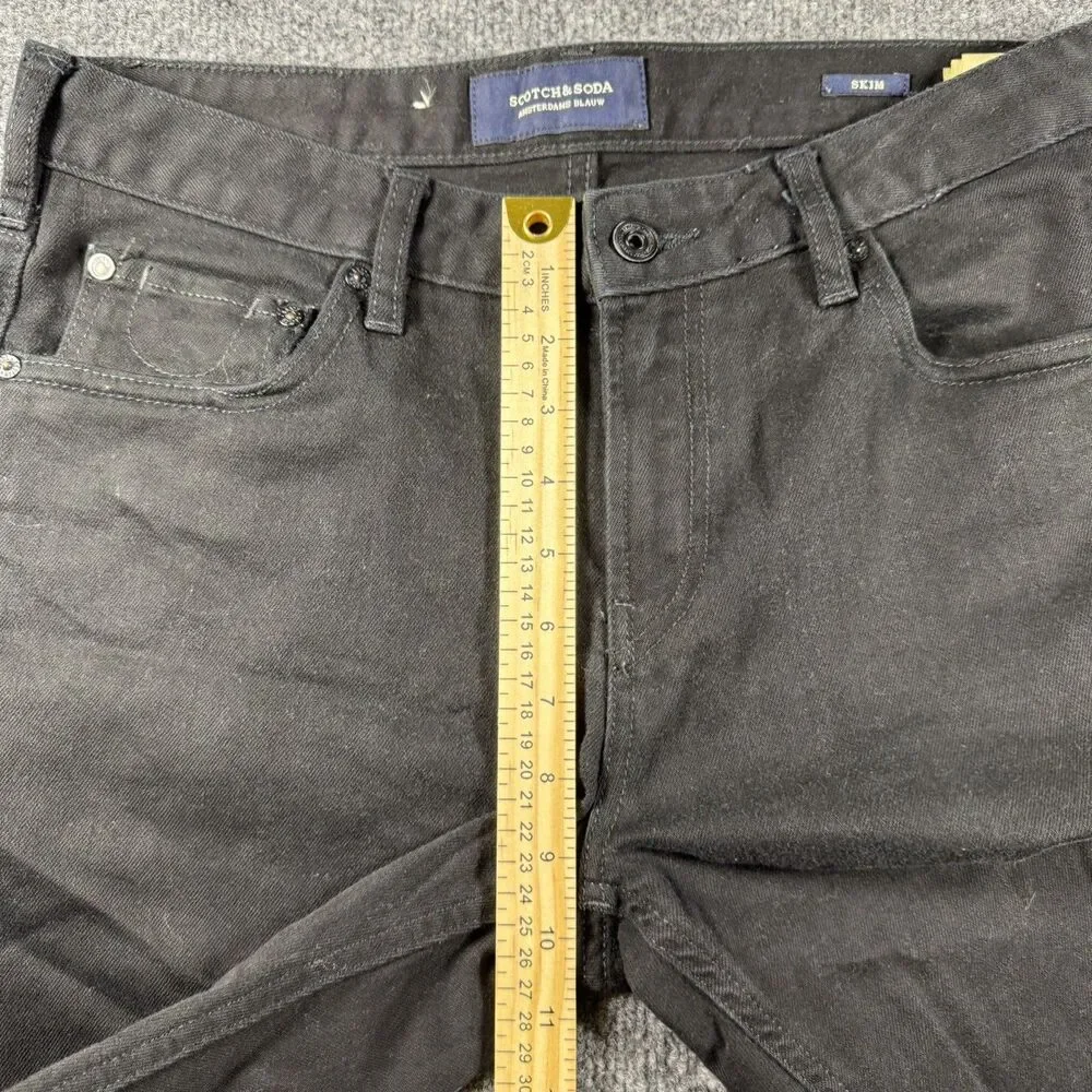 Scotch & Soda Amsterdams Blauw Skim Jeans Mens 31x32 Black Skinny Denim Stretch